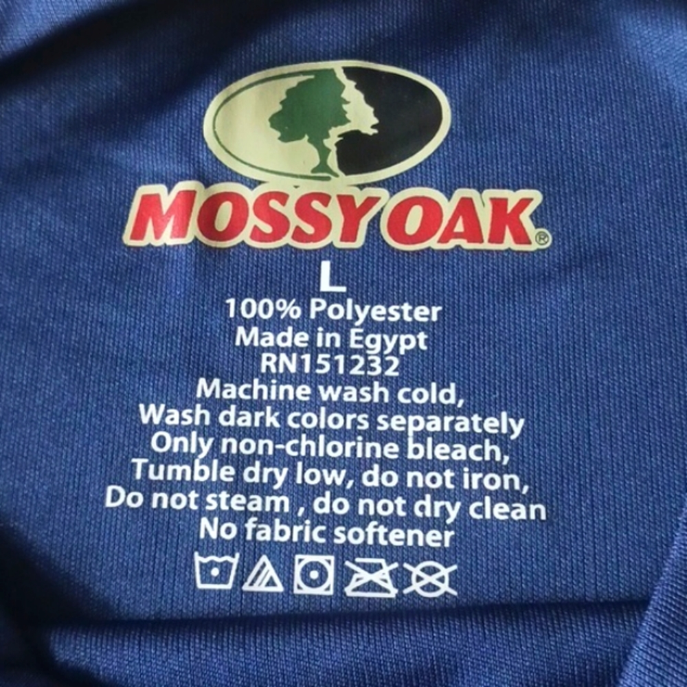 NEW Mossy Oak Men's Navy Camo Athletic Tee Size Large - Picture 7 of 9